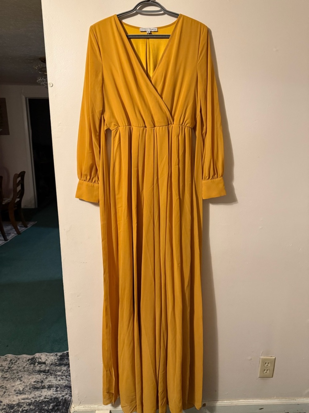 Baltic Born Mustard Long Sleeve V-Neck Maxi Dress